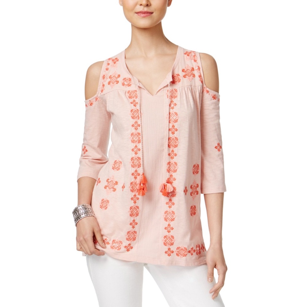 Style‎ & Co. Cold Shoulder Knit Blouse